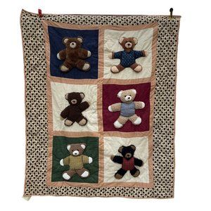 Teddy Bear Wall Art Nursery Décor Dimensional Art Quilted Hanging 48x58‎